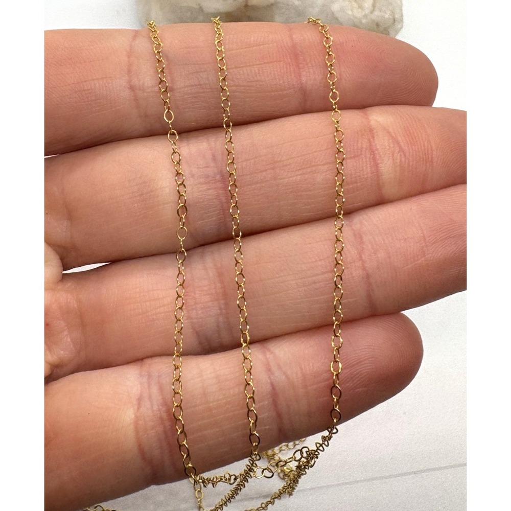 68" Gold-Filled Flat Oval Cable Chain 1.3mm Jewelry Making Supply 755F CGM